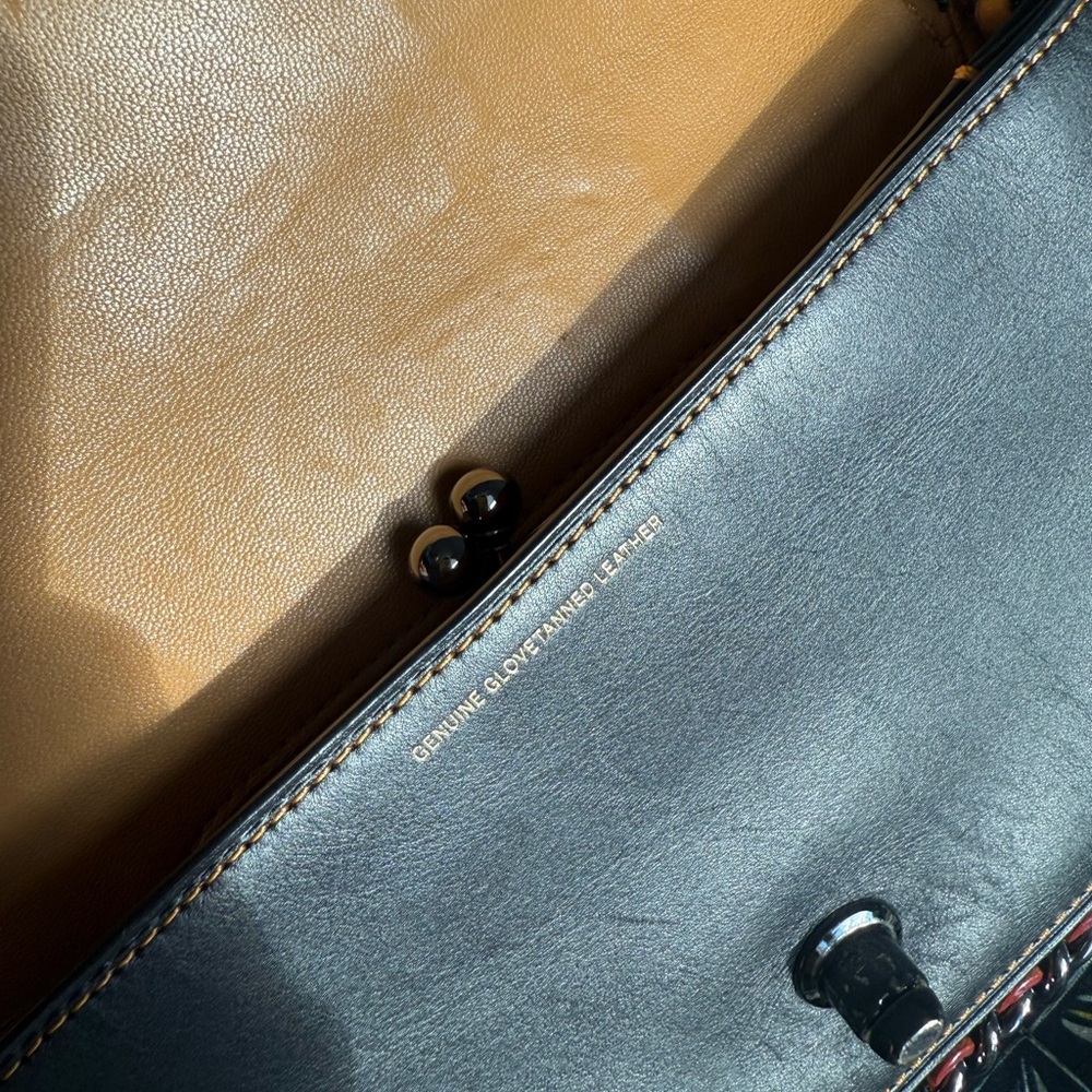 Coach 1941 Small Dinky Tea Rose Appliqué Crossbody in Glovetanned Leather - Picture 11 of 15